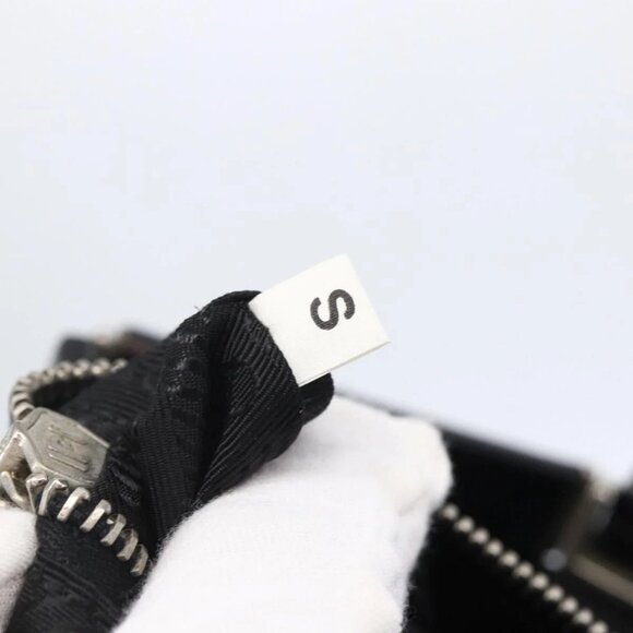 PRADA Tote Bag Nylon Leather Black Silver Auth - Picture 11 of 16